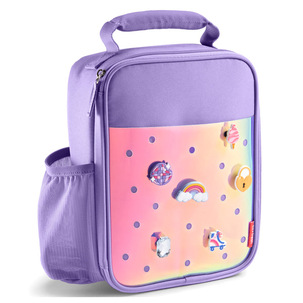 Charm Kids Lunch Bag with 6 Charms, Holographic Purple