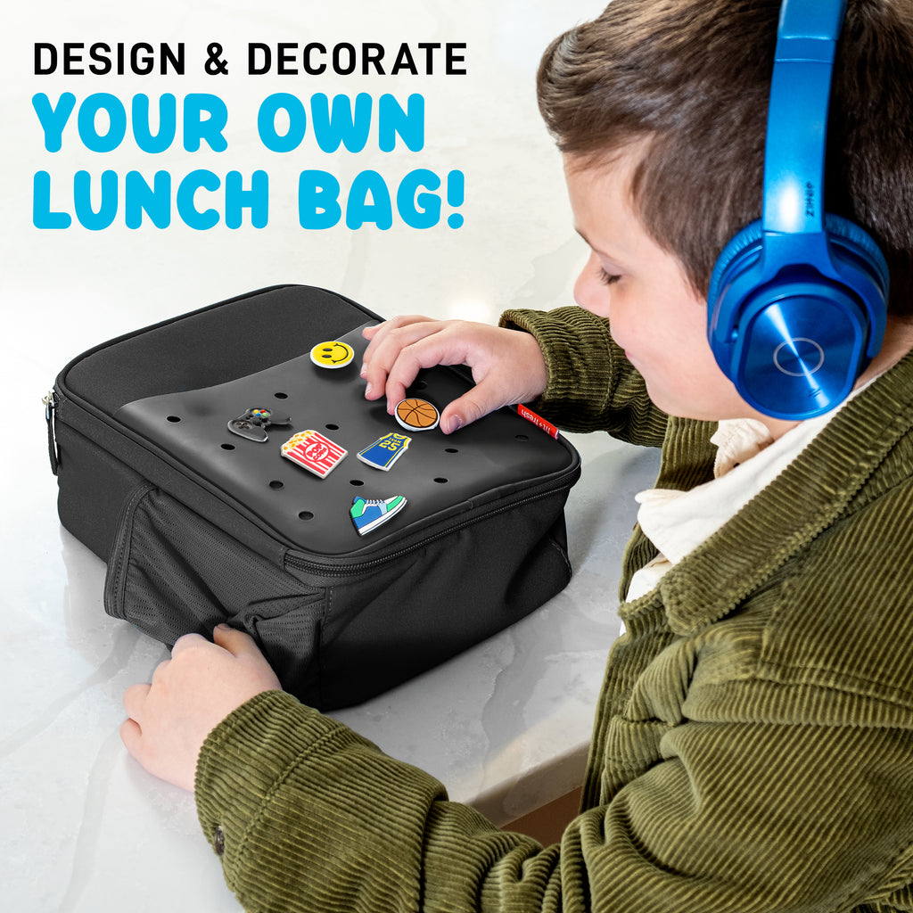 Charm Kids Lunch Bag with 6 Charms, Black