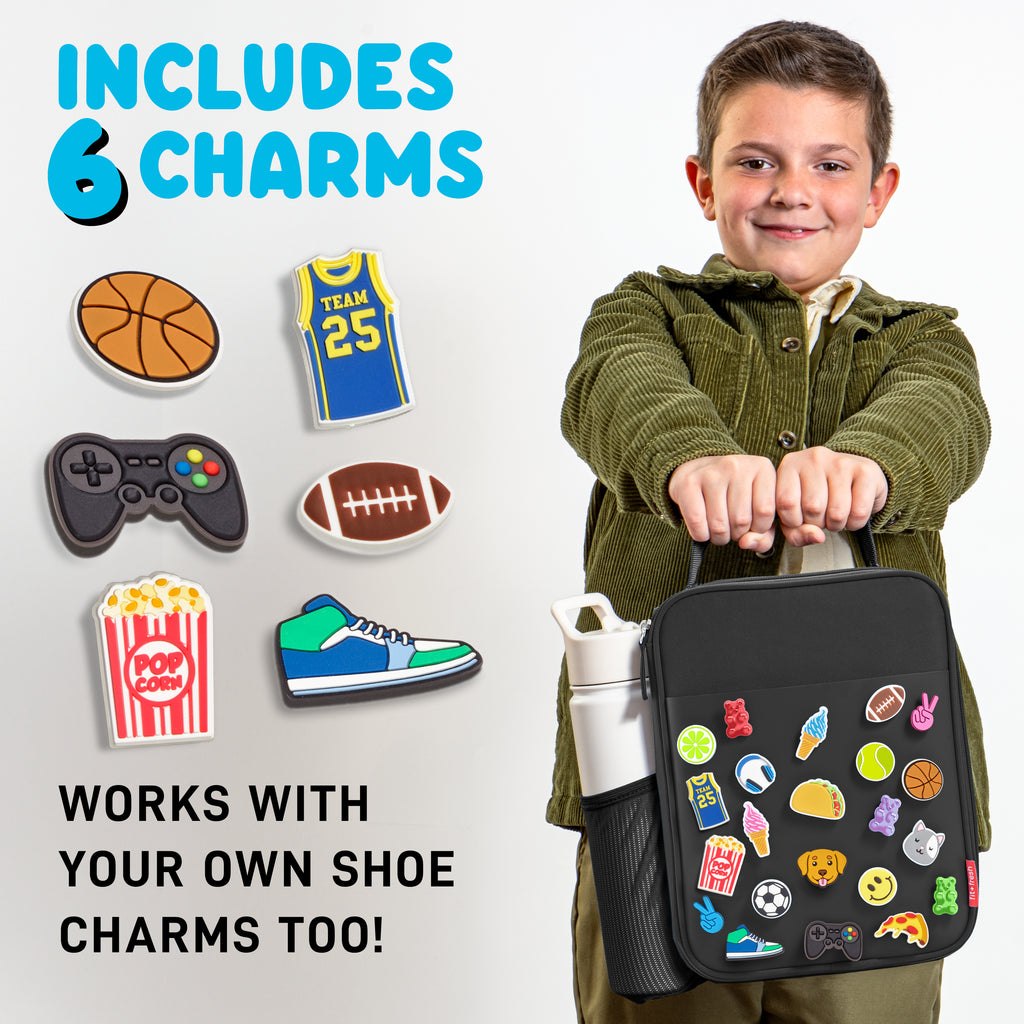 Charm Kids Lunch Bag with 6 Charms, Black