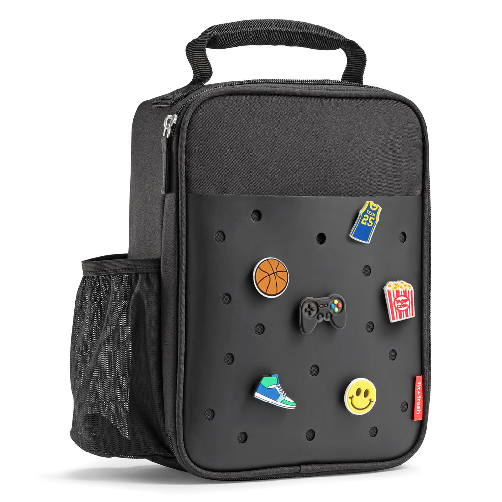 Charm Kids Lunch Bag with 6 Charms, Black