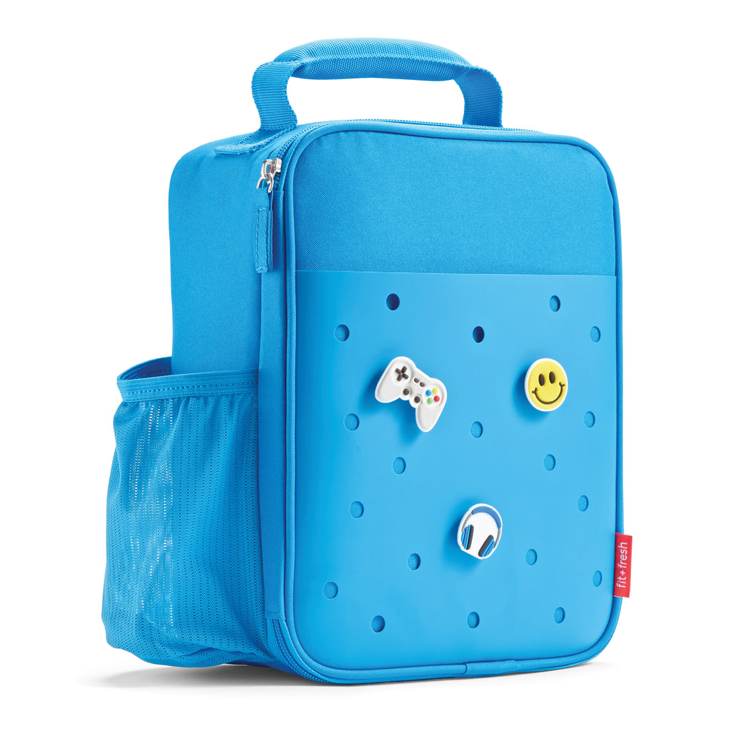 Charm Kids Lunch Bag with 3 Charms, Azure Blue
