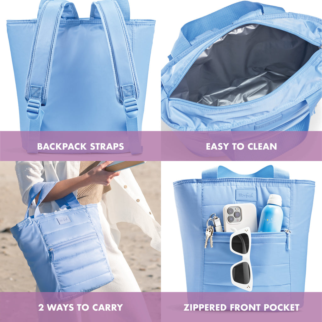 Mari 12-Can Backpack Cooler Tote, Cornflower