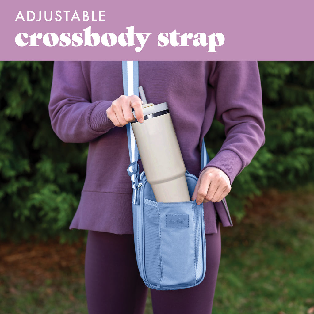 Nina Water Bottle Cooler Crossbody Bag, Cornflower