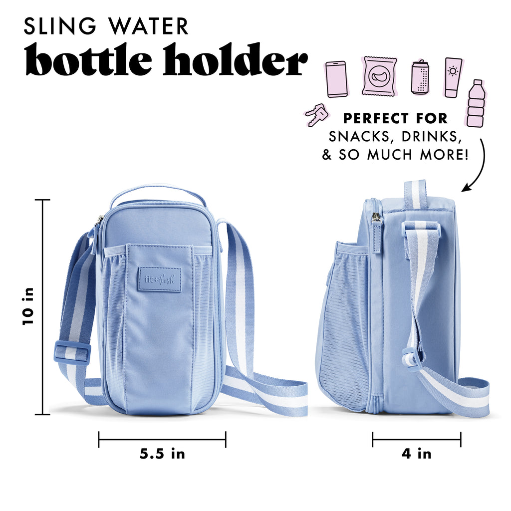 Nina Water Bottle Cooler Crossbody Bag, Cornflower