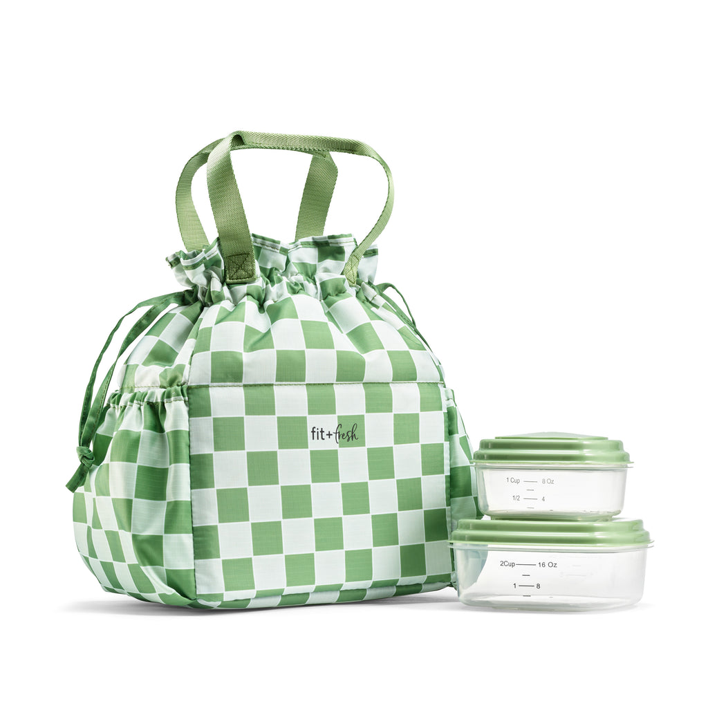 Cromwell Cinch Lunch Tote Pistachio Checkerboard