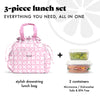 Cromwell Cinch Lunch Tote with Lunch Kit, Pink Smiles