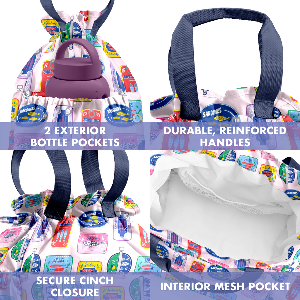 Cromwell Cinch Lunch Tote with Lunch Kit, Assorted Sardine Cans