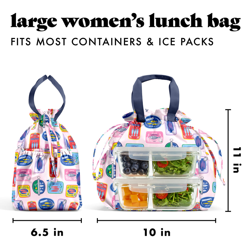 Cromwell Cinch Lunch Tote with Lunch Kit, Assorted Sardine Cans