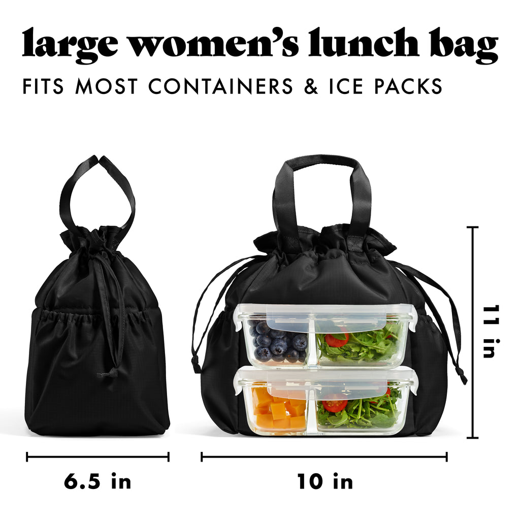 Cromwell Cinch Lunch Tote with Lunch Kit, Black