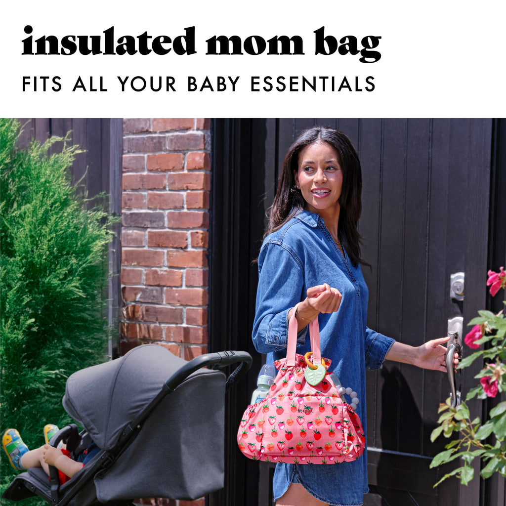 Cromwell Cinch Lunch Tote with Lunch Kit, Pink Strawberries