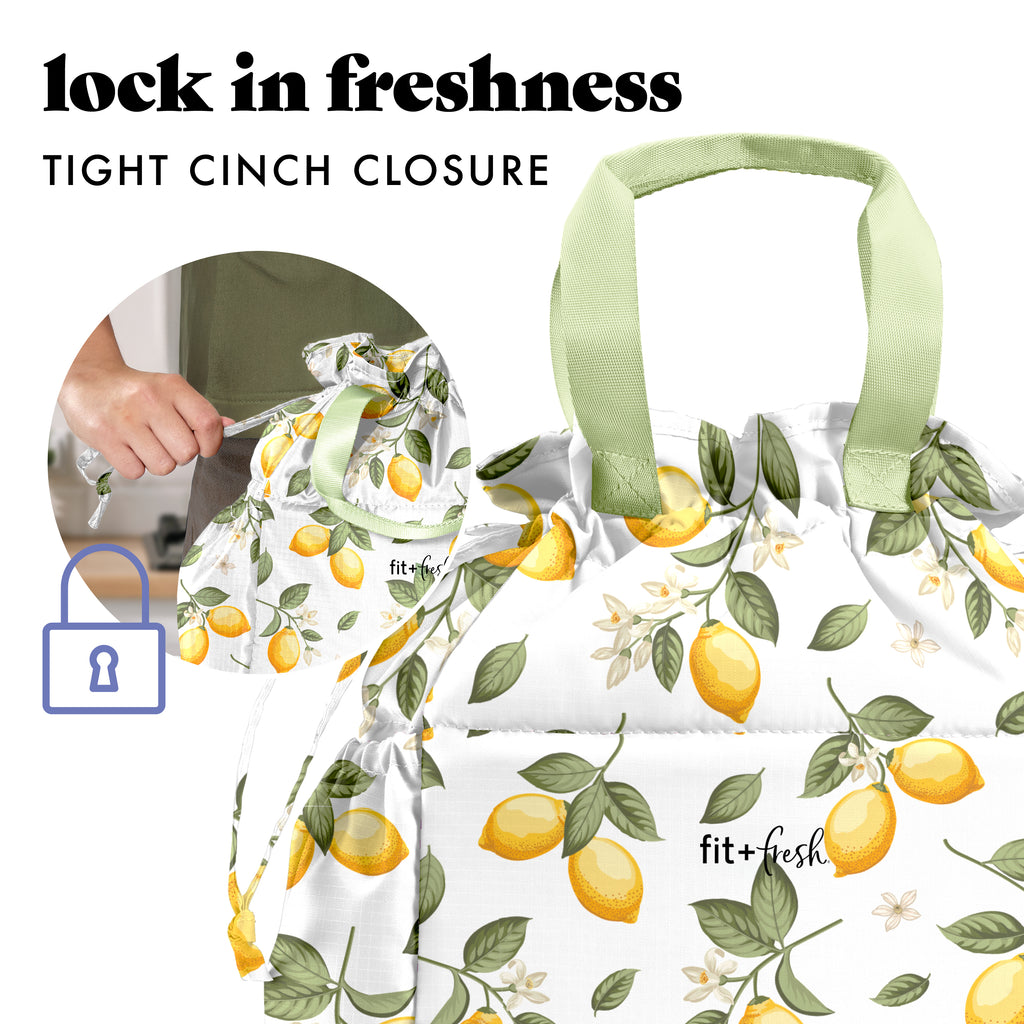 Cromwell Cinch Lunch Tote with Lunch Kit, Lemons