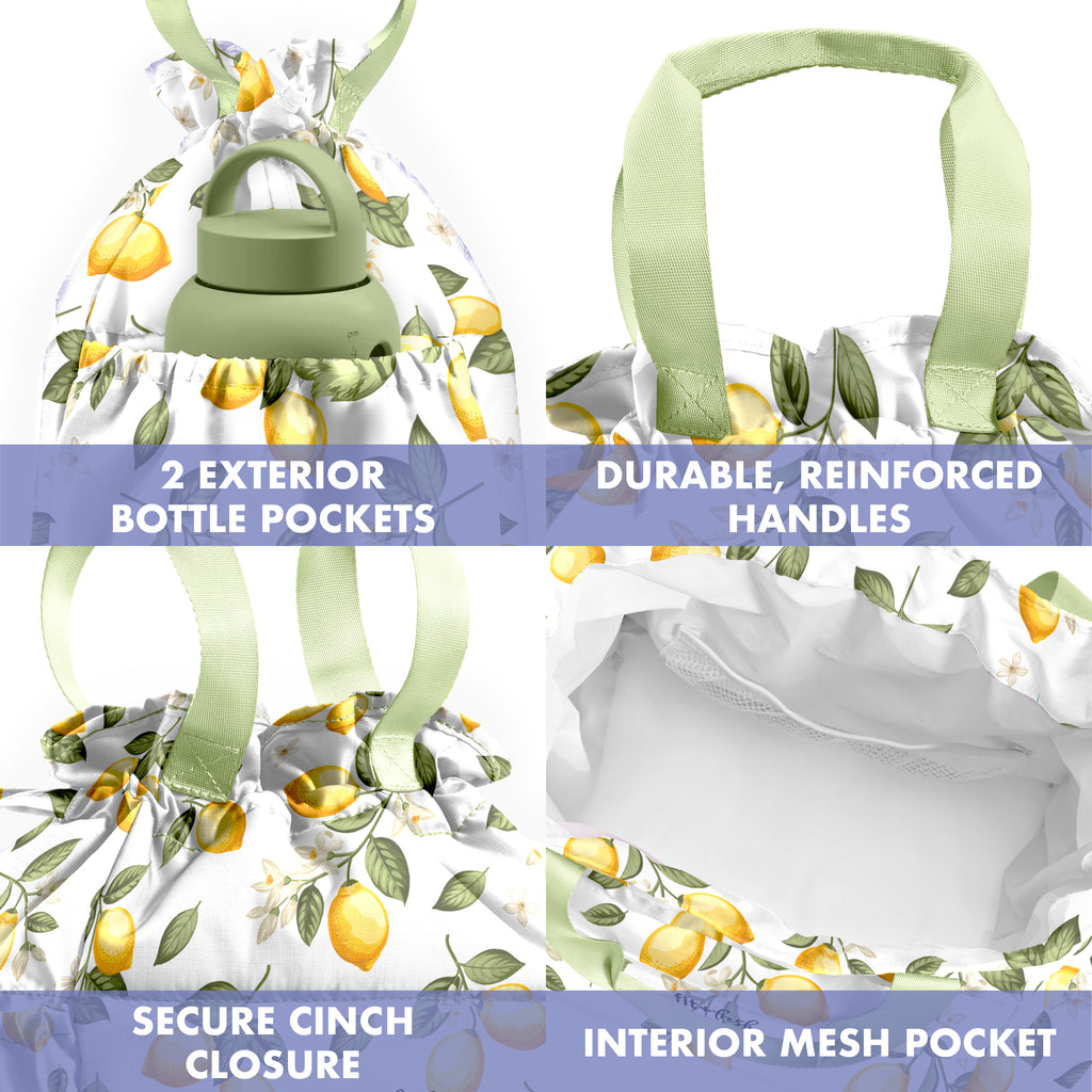Cromwell Cinch Lunch Tote with Lunch Kit, Lemons