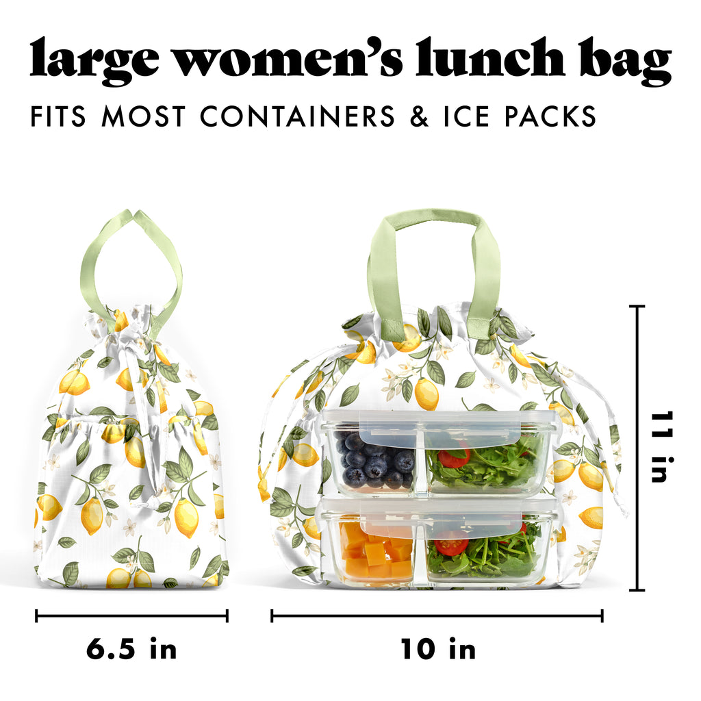 Cromwell Cinch Lunch Tote with Lunch Kit, Lemons