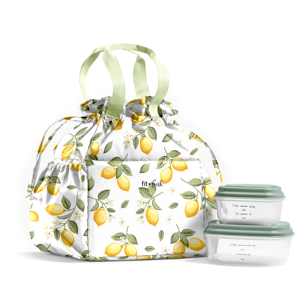 Cromwell Cinch Lunch Tote with Lunch Kit, Lemons