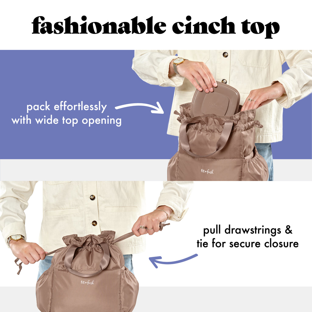 Cromwell Cinch Lunch Tote with Lunch Kit, Taupe