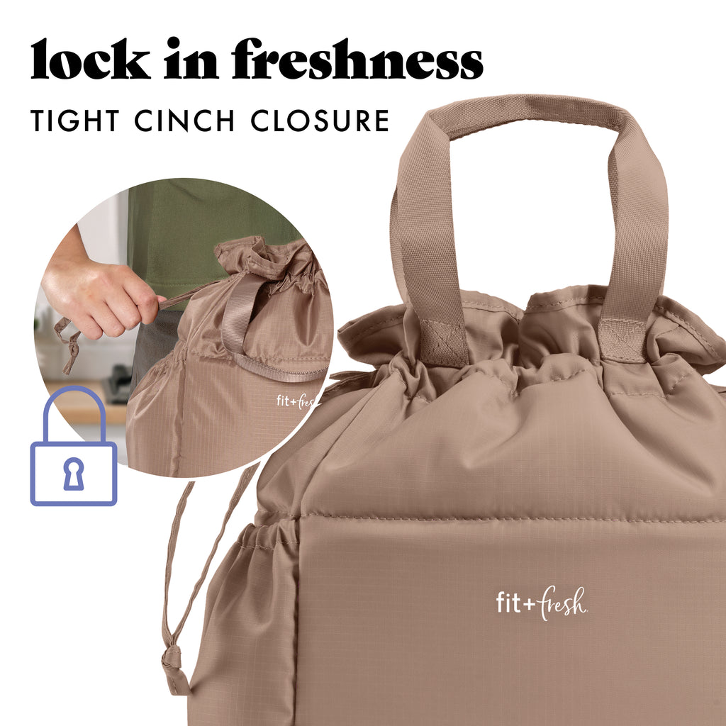 Cromwell Cinch Lunch Tote with Lunch Kit, Taupe