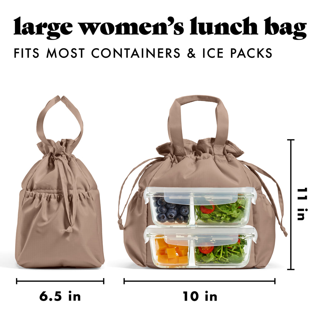 Cromwell Cinch Lunch Tote with Lunch Kit, Taupe