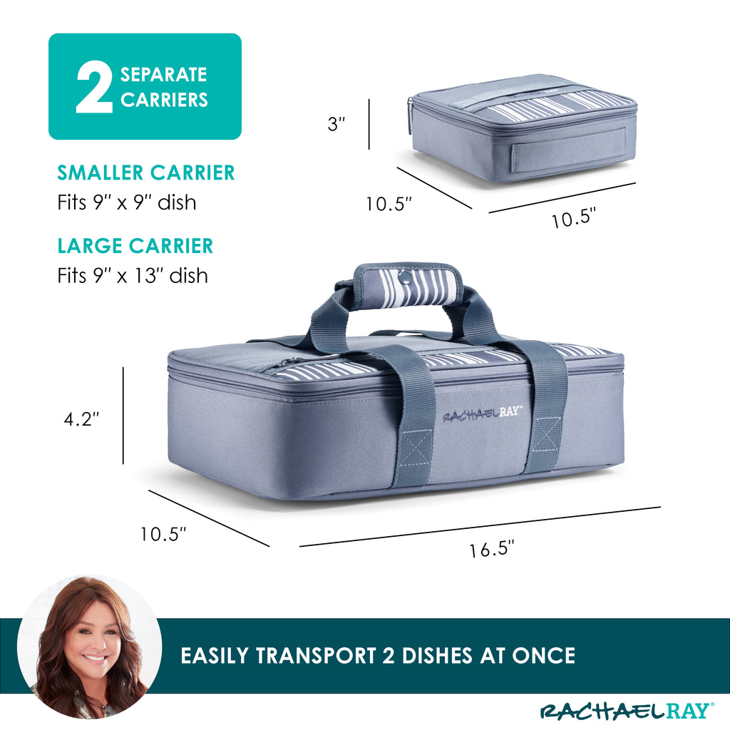 Rachael Ray Lasagna Lugger Duo, Slate Stripe