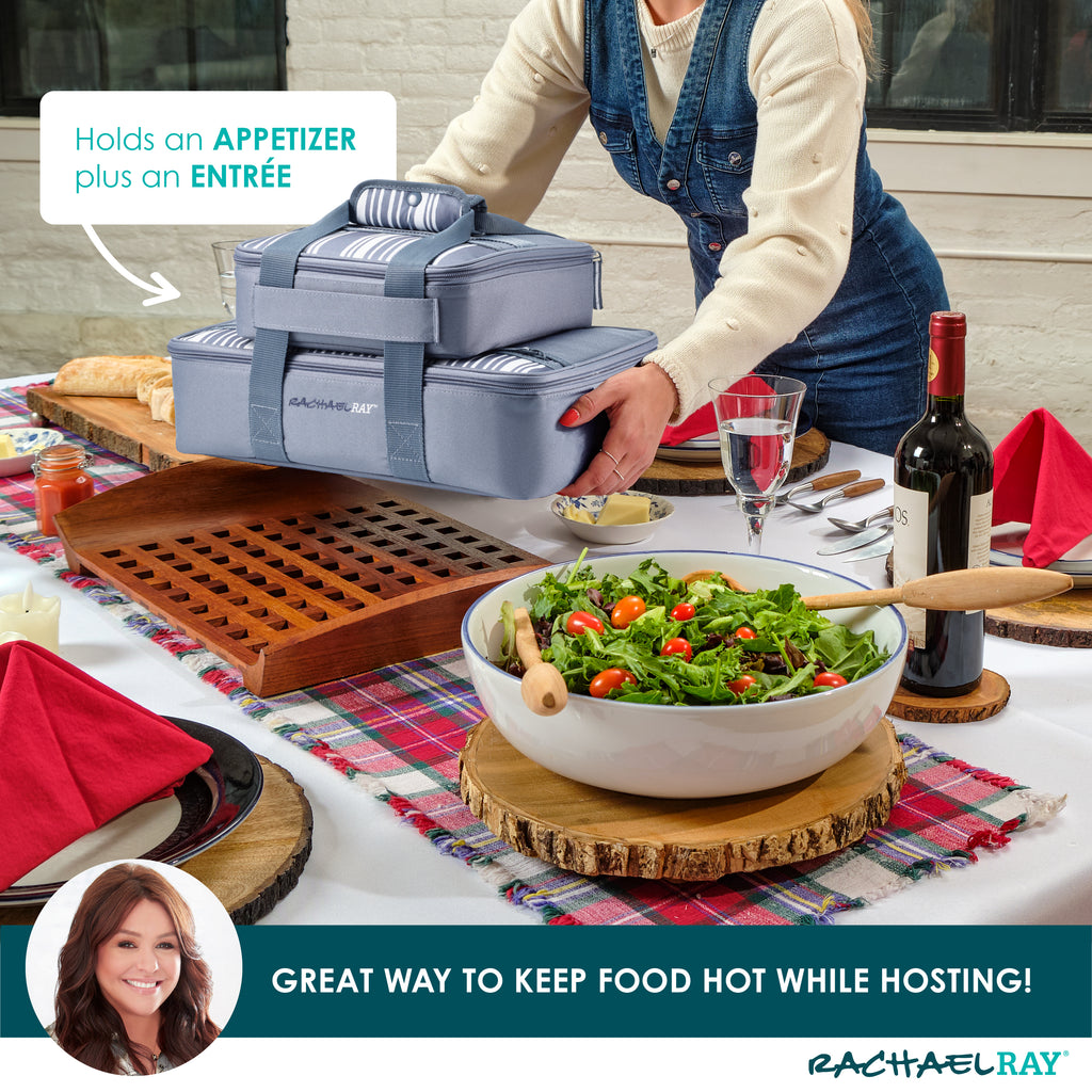 Rachael Ray Lasagna Lugger Duo, Slate Stripe