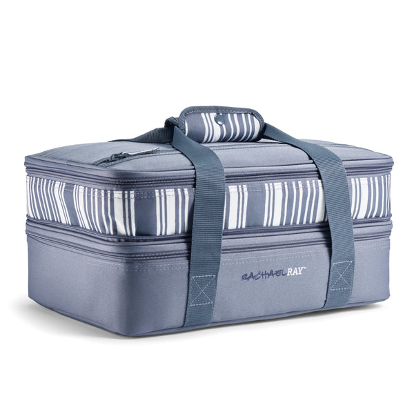 Rachael Ray Expandable Lasagna Lugger, Slate Stripe