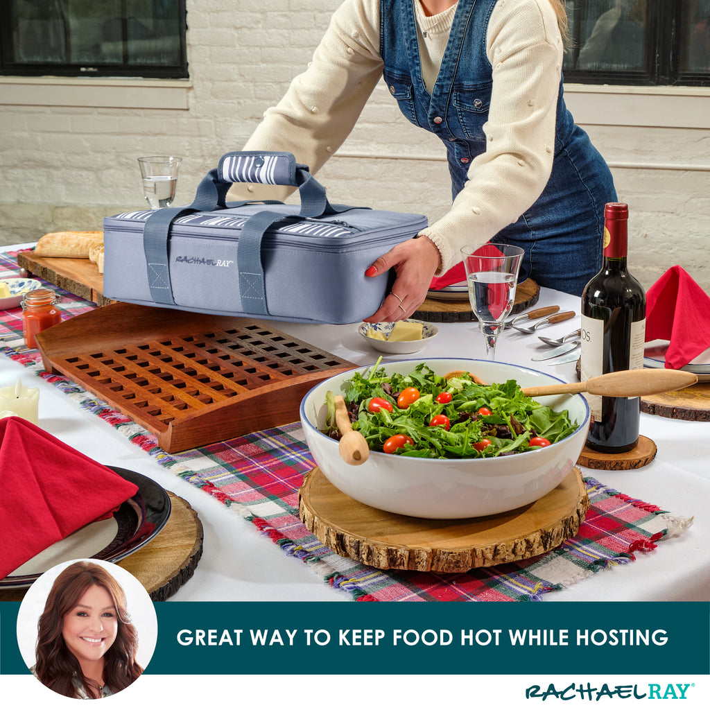 Rachael Ray Original Lasagna Lugger, Slate Stripe