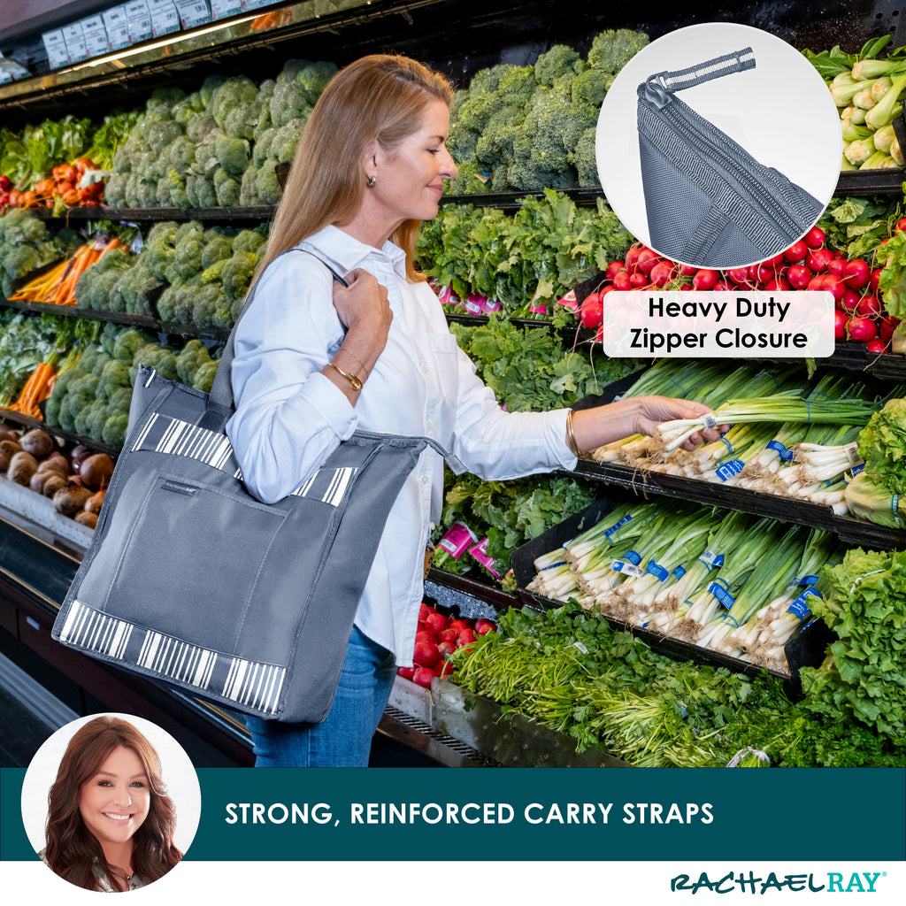 Rachael Ray ChillOut Cooler Tote Bag, Slate Stripe