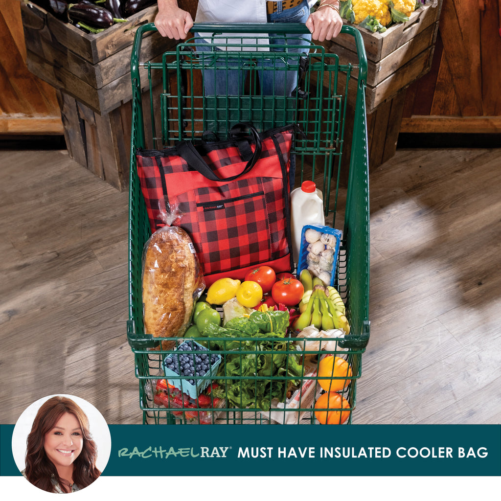 Rachael Ray ChillOut Cooler Tote Bag, Red Buffalo Check