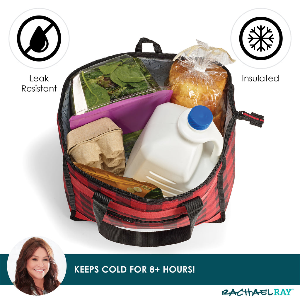 Rachael Ray ChillOut Cooler Tote Bag, Red Buffalo Check