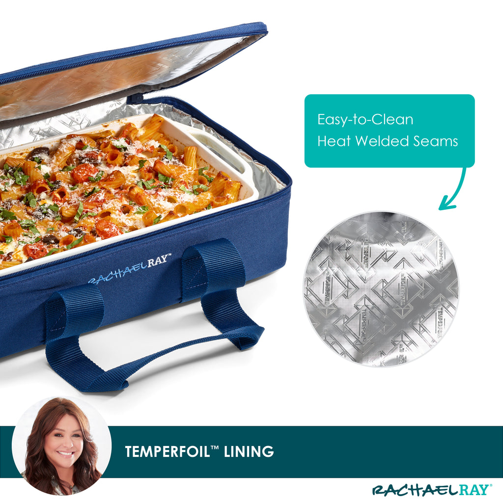 Rachael Ray Lasagna Lugger Duo, Navy Gingham