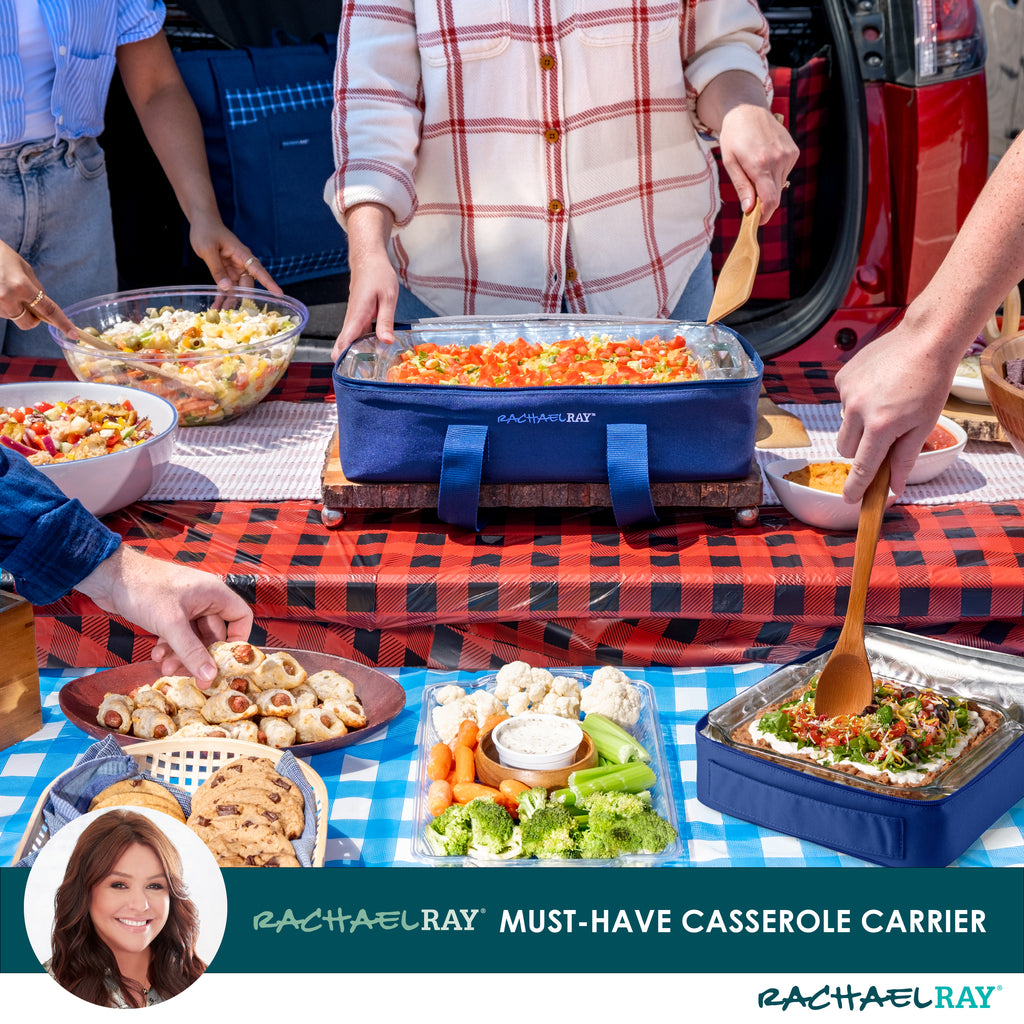 Rachael Ray Lasagna Lugger Duo, Navy Gingham