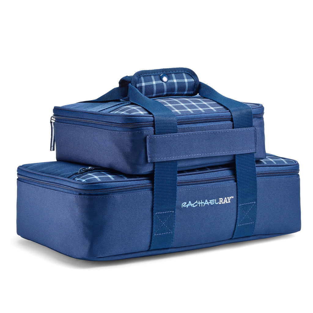 Rachael Ray Lasagna Lugger Duo, Navy Gingham