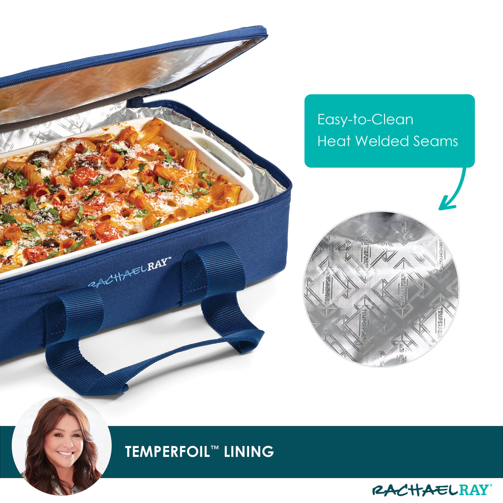 Rachael Ray Original Lasagna Lugger, Navy Gingham