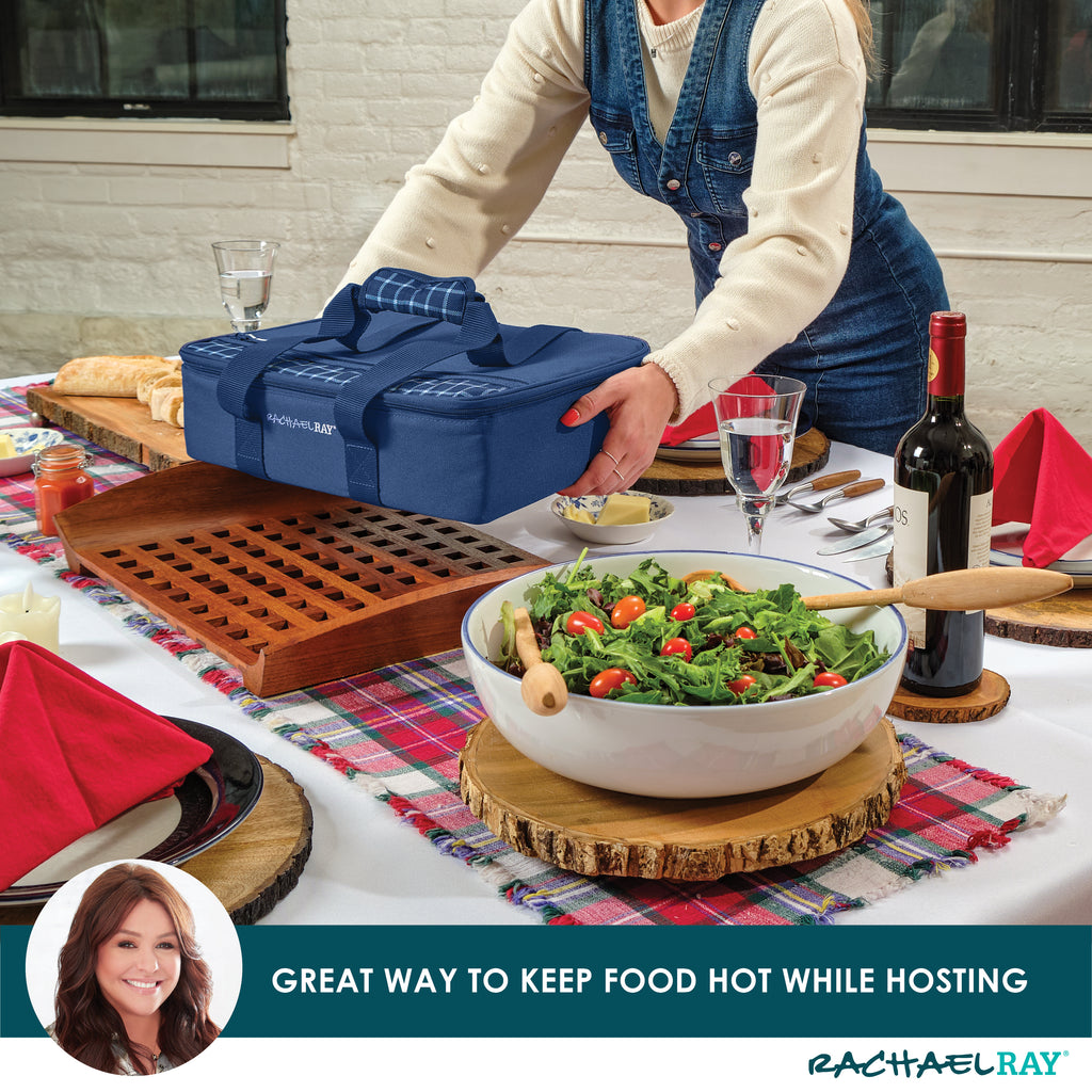 Rachael Ray Original Lasagna Lugger, Navy Gingham