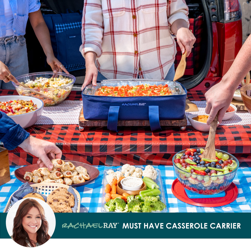 Rachael Ray Original Lasagna Lugger, Navy Gingham