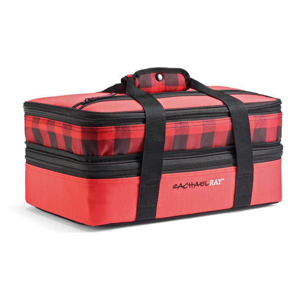 Rachael Ray Expandable Lasagna Lugger, Red Buffalo Check