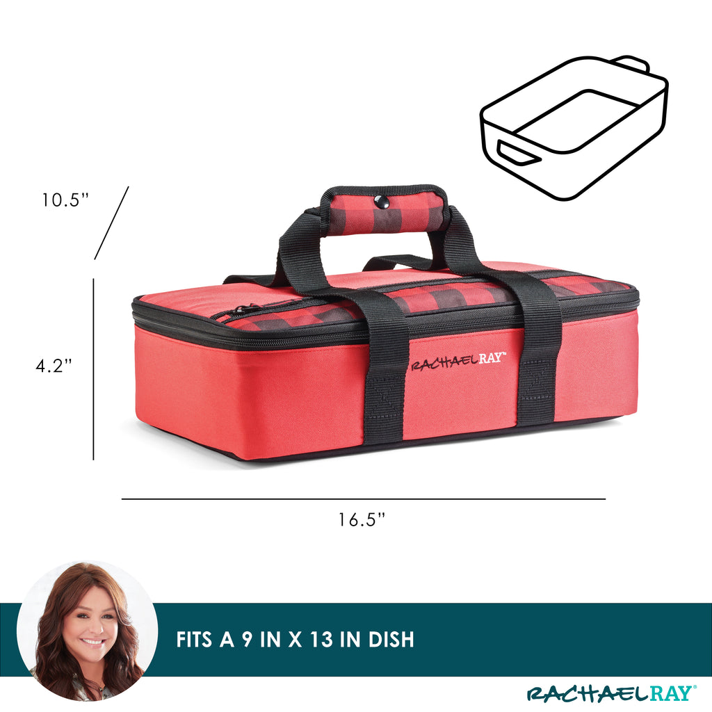 Rachael Ray Original Lasagna Lugger, Red Buffalo Check