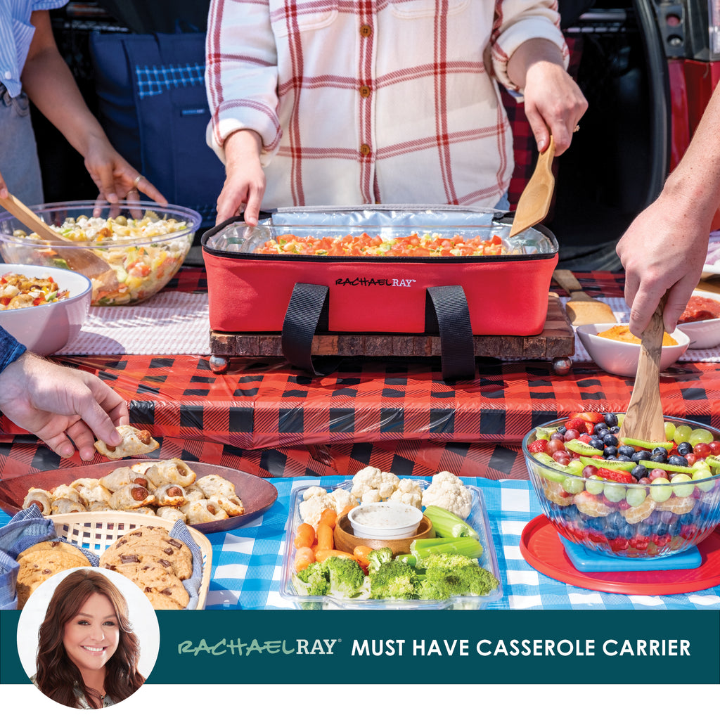 Rachael Ray Original Lasagna Lugger, Red Buffalo Check