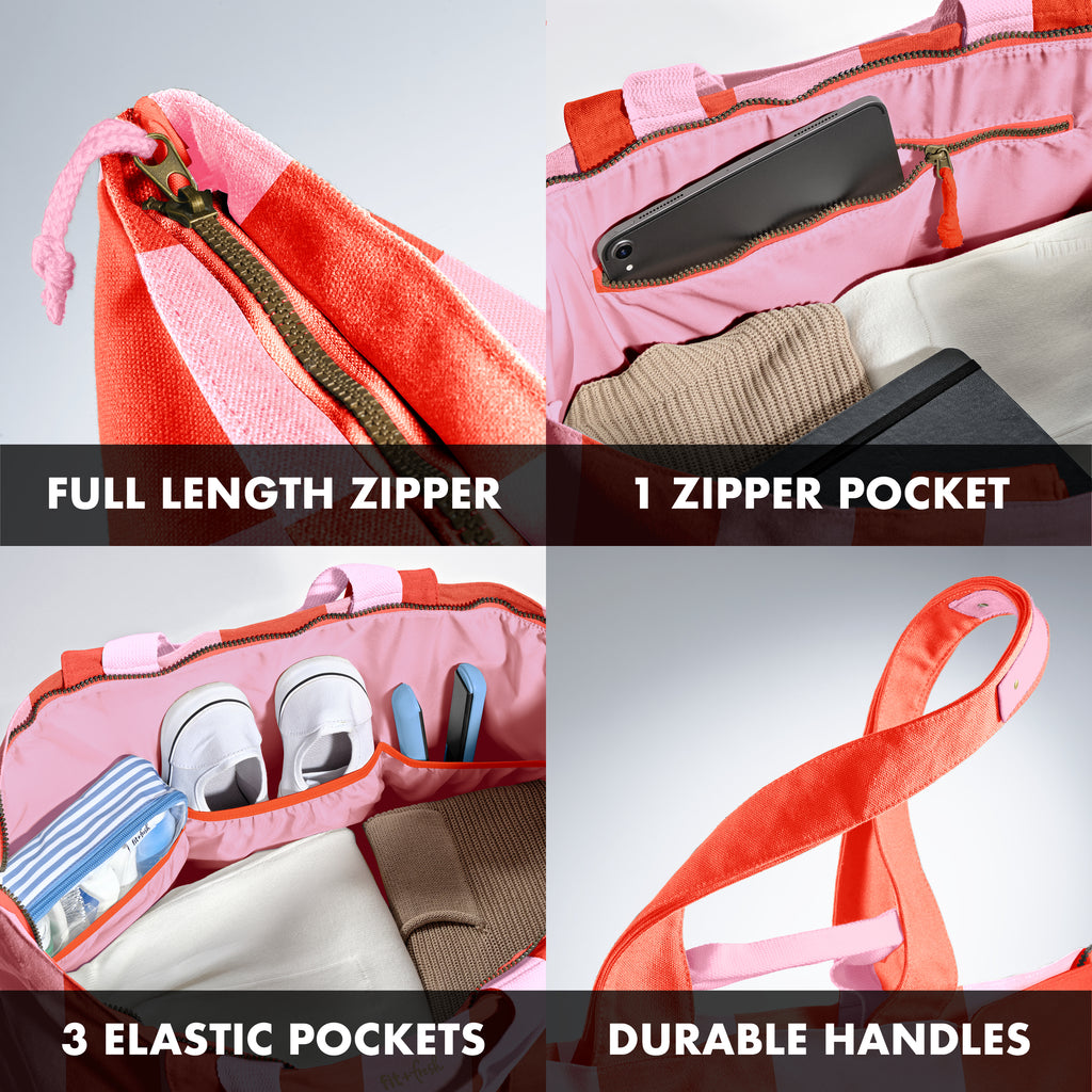 All The Things XL Travel Tote Bag, Daiquiri Cabana Stripe