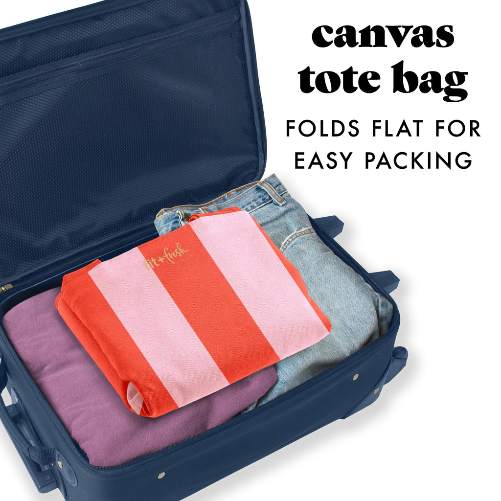 All The Things XL Travel Tote Bag, Daiquiri Cabana Stripe