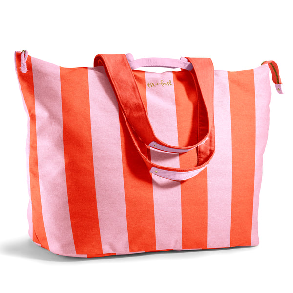 All The Things XL Travel Tote Bag, Daiquiri Cabana Stripe
