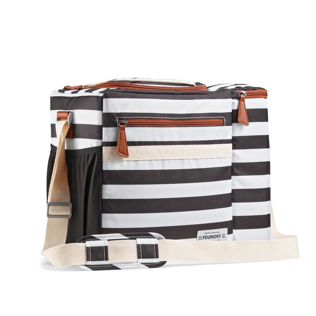 Dual Compartment Cooler, B&W Newport Stripe