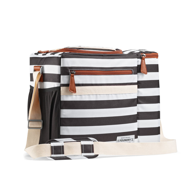 Dual Compartment Cooler, B&W Newport Stripe