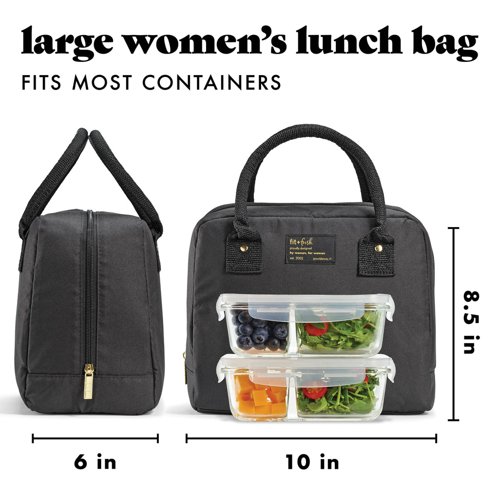 Bloomington Lunch Bag with Lunch Kit, Black