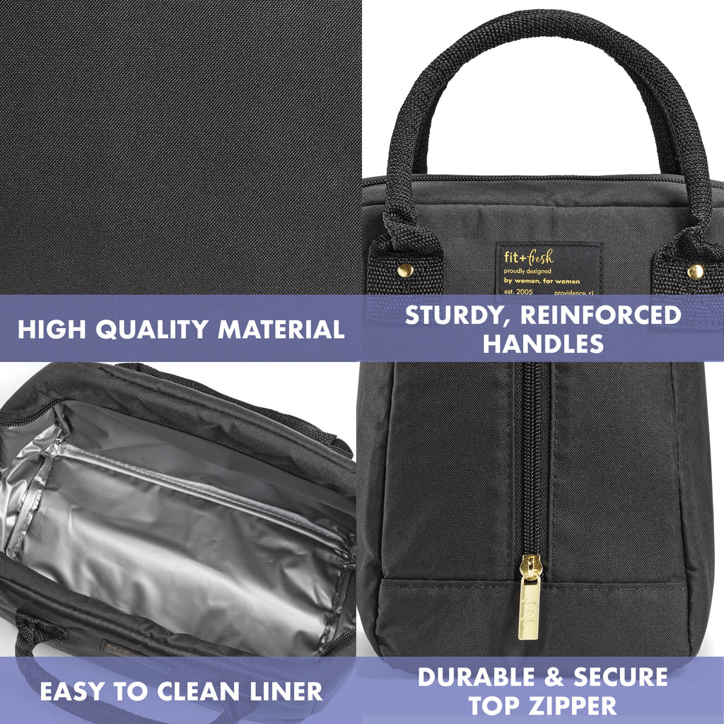 Bloomington Lunch Bag with Lunch Kit, Black