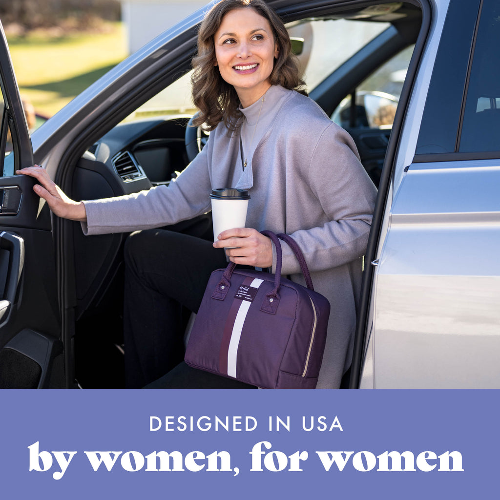 Bloomington Lunch Bag with Lunch Kit, Plum Stripe