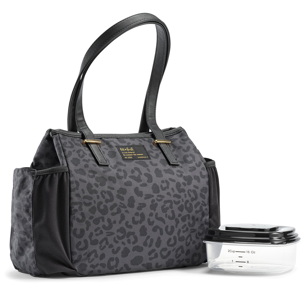 Copley Lunch Bag with Lunch Kit, Black Feline Fine
