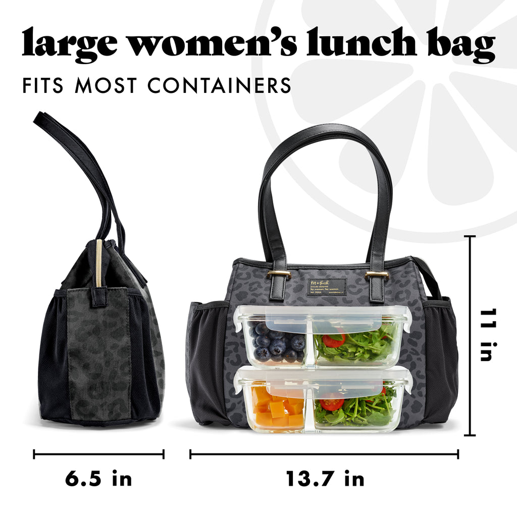 Copley Lunch Bag with Lunch Kit, Black Feline Fine