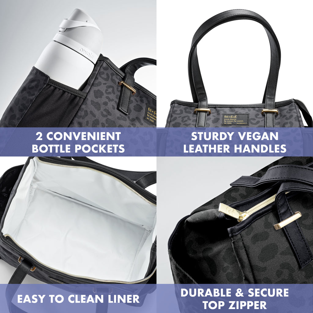 Copley Lunch Bag with Lunch Kit, Black Feline Fine