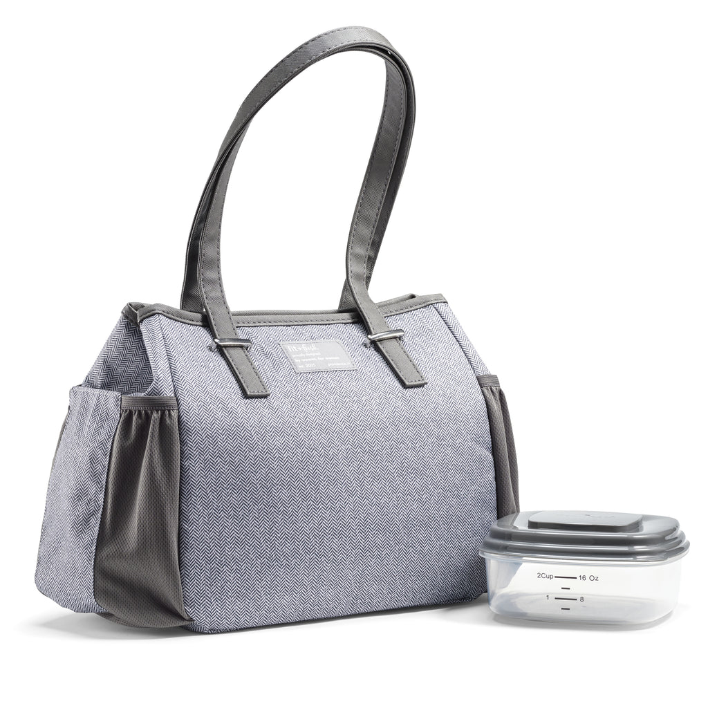 Copley Lunch Bag with Lunch Kit, Gray Tweed