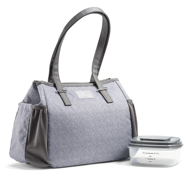 Copley Lunch Bag with Lunch Kit, Gray Tweed